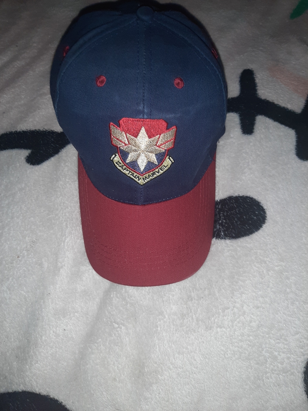 Captain MARVELS Navy and Maroon Baseball Cap with Star Crest